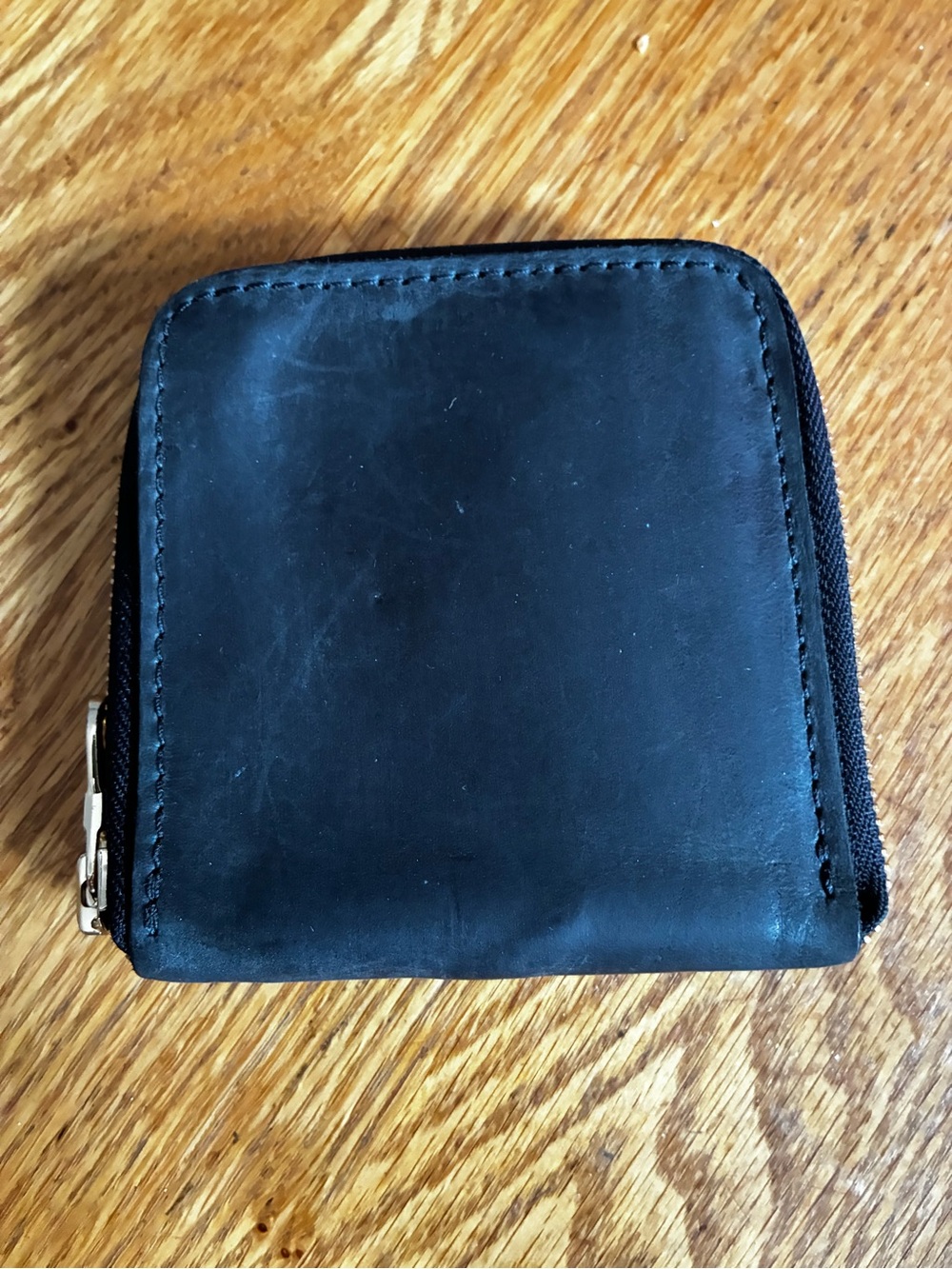 Men's Parker Clay Black Leather Zip Wallet 4x5 inches